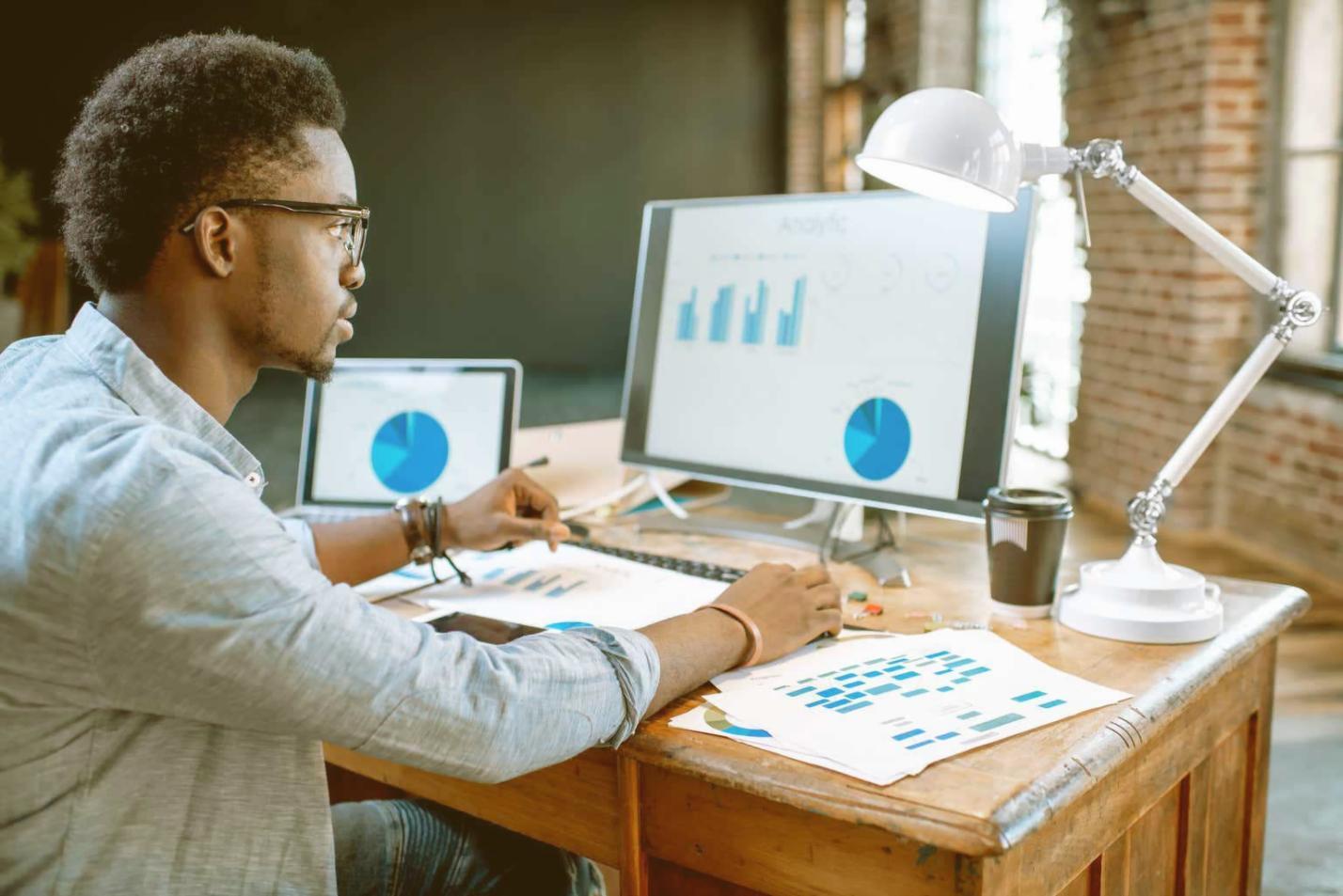 Dashboard mostrando evolución de perfil de enlaces